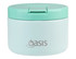 A food flask in a soft mint green colour with a lid and a branding logo on the front.