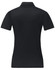 A black Ladies' Sustainable Jacquard Knit short sleeve polo with a classic collar and back view. It features a logo.