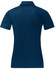 A navy blue ladies' sustainable jacquard knit short sleeve polo shirt with a plain back and a collar.