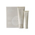 A cream tube and a lip lustre in neutral packaging featuring a logo, with designs inspired by the Great Barrier Reef.