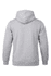 A grey men's hoodie with a hood, featuring a simple design and no visible front details.