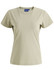 A premium cotton short-sleeve tee shirt in a light beige colour with a crew neckline and a logo.