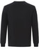 A back view of a black long-sleeve cotton T-shirt with a plain design and fitted cuffs.