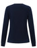 A navy long-sleeve tee shirt for ladies, featuring a round neck and fitted design. The back view is shown.