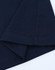 A navy blue long-sleeve cotton tee shirt featuring a hemmed finish and a logo on the sleeve.