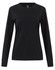 A black long-sleeve tee shirt for women in premium cotton. It features a round neckline and has a logo.