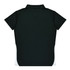 A dark green polo shirt featuring a white side panel and a collar. The garment has a logo on it.