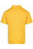A yellow men's polo shirt, featuring a collar and short sleeves, with a back view and a logo.
