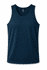 A navy blue men's singlet featuring a logo, with a sleeveless design and a smooth fabric finish.
