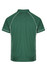 A green polo shirt with white piping details, featuring a back view. It has a collar and short sleeves.