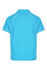 A turquoise polo shirt with a sporty design and contrasting white piping, featuring a branded logo.