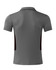 A grey polo shirt with black side panels and a collar, featuring a logo on the front.