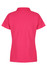 A pink polo shirt with a classic collar and short sleeves, featuring a logo on the chest.