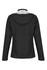 A black soft shell jacket with a hood, featuring a simple design and no visible branding.