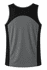A men's singlet featuring a grey body with black side panels and a branded logo.
