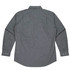 A long sleeve button-up shirt in dark green and grey with a checked pattern and a back view design.