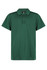 A green polo shirt with a collar and three buttons, featuring a logo on the chest. Ideal for sports uniforms.