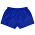 Blue rugby shorts featuring an elastic waistband and a smooth finish, suitable for sports uniforms.