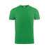 A green men's t-shirt with a crew neck and short sleeves, featuring a logo.