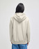 A light grey pullover hooded sweatshirt viewed from the back, featuring a hood and loose fit.