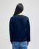 A navy blue adult crewneck sweatshirt with a relaxed fit, featuring a simple design and long sleeves.
