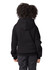 A black youth pullover hooded sweatshirt with a hood, shown from the back. Features a simple design.