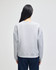 A grey women's crewneck sweatshirt with a relaxed fit, featuring long sleeves and a simple back design.