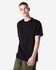 A unisex heavyweight cotton T-shirt in black, featuring a standard crew neck and short sleeves, with a logo.
