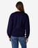 A navy Gildan Heavy Blend adult crewneck sweatshirt, showcased from the back, with a casual fit and long sleeves.