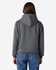 A grey adult hooded sweatshirt with a large adjustable hood, seen from the back. Features a classic fit.