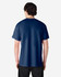A navy blue Gildan Ultra Cotton Adult T-Shirt displayed from the back, featuring a logo on the neckline.
