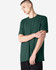 A unisex CVC short sleeve t-shirt in dark green, featuring a simple design and a branding logo.