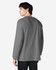 A grey long sleeve t-shirt from Gildan, featuring a simple design and a standard fit.
