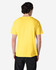 A yellow Gildan Heavy Cotton adult T-shirt viewed from the back, featuring a plain design and short sleeves.