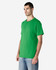 A model wearing a bright green Gildan Heavy Cotton adult T-shirt, standing against a plain background.