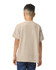 A youth t-shirt in a light beige colour, viewed from the back, featuring a simple design and short sleeves.