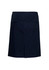 A navy women's skirt featuring a back vent and two back pockets, with a brand logo on the waistband.