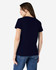 A navy Gildan Heavy Cotton Ladies' T-Shirt on a model, viewed from the back, featuring a plain design.