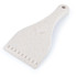 A light beige eco-friendly ice scraper with a textured grip and a hanging hole for easy storage.