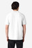 A white Gildan Softstyle adult double pique polo shirt displayed on a model from the back, featuring a small logo.