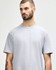 A grey midweight T-shirt with a relaxed fit, featuring a brand logo.