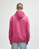 A pink adult hooded sweatshirt with a back view, featuring a hood and long sleeves. The fabric appears soft and casual.