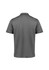 A grey short sleeve polo shirt with a collar and a logo on the back. Suitable for casual wear.