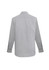 A grey long sleeve button-up shirt with a collar and cuff detailing, featuring a small logo.