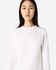 A heavyweight cotton unisex long sleeve T-shirt in white, featuring a minimalistic design and a logo.