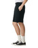 Unisex black pique gym shorts featuring an elastic waistband, drawstring, and side pockets.