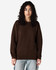 A unisex crewneck sweatshirt in dark brown, featuring long sleeves and a casual fit. The garment has a logo.