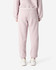 Unisex sweatpants in a soft pink hue, featuring elastic cuffs and a neat fit at the back. Brand logo present.