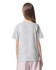 A grey youth t-shirt featuring a simple design and short sleeves, with a logo on the back.