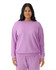 A lightweight crewneck sweatshirt in a solid lilac colour, featuring a relaxed fit and long sleeves.